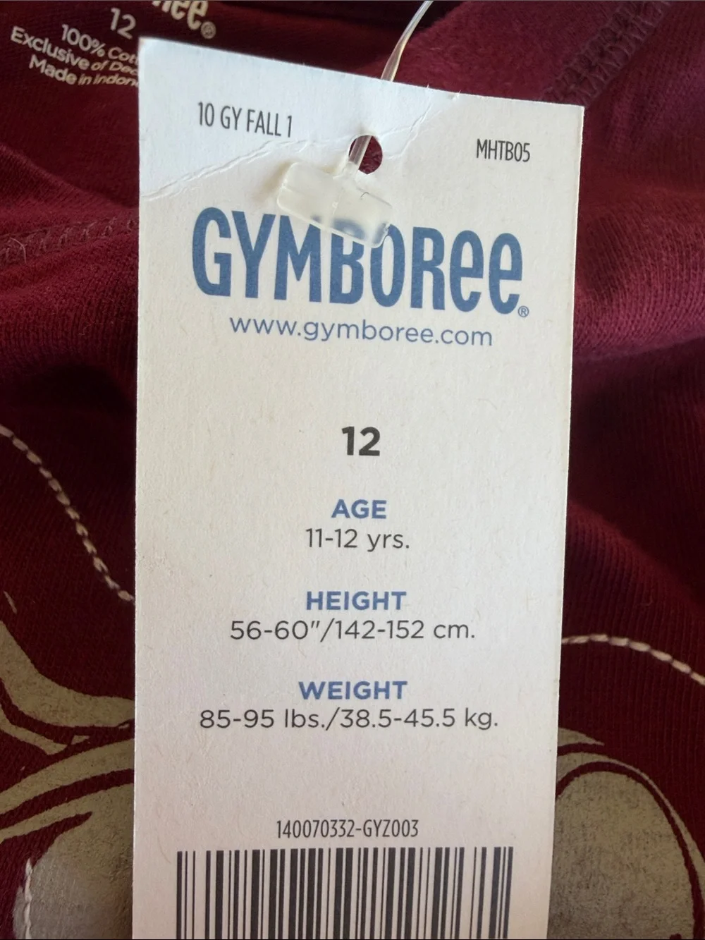 NWT Gymboree Maroon and White Motorcycle Double Sleeve Tee